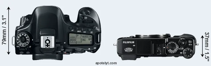 Compare 80D versus X-E2 top