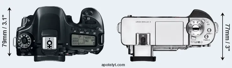 Compare 80D versus Digilux 3 top