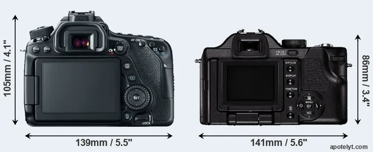 Comparison 80D or V-LUX 1 rear