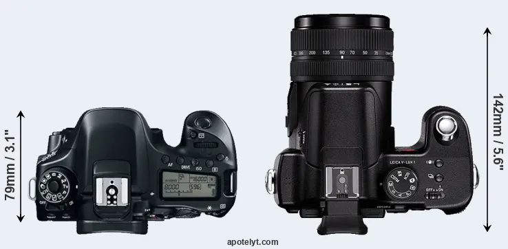 Compare 80D versus V-LUX 1 top