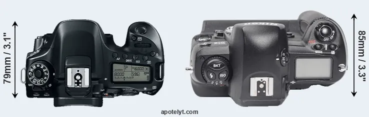 Compare 80D versus D1X top