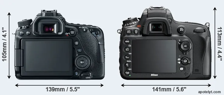 Comparison 80D or D610 rear