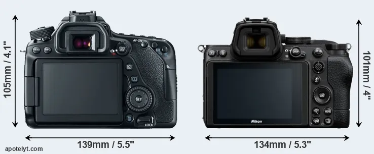 Comparison 80D or Z5 rear