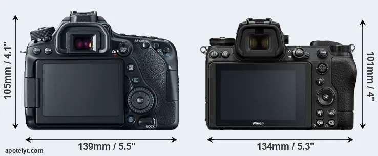 Comparison 80D or Z6 II rear