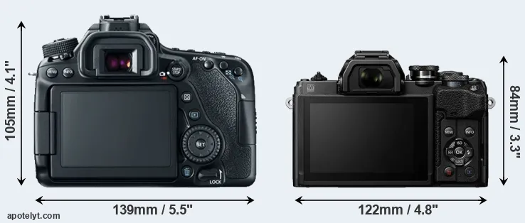 Comparison 80D or E-M10 IV rear