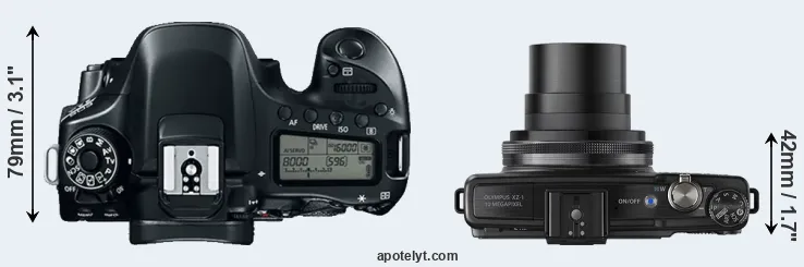 Compare 80D versus XZ-1 top