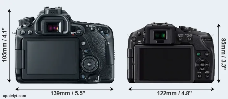 Comparison 80D or G6 rear