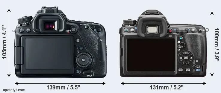 Comparison 80D or K-3 II rear