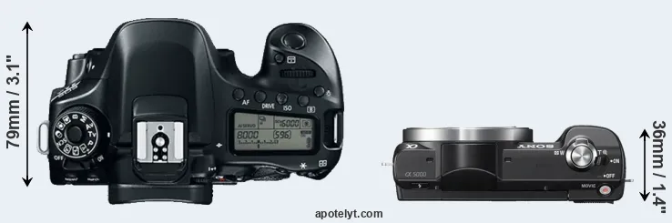 Compare 80D versus A5000 top