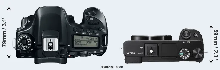Compare 80D versus A6100 top