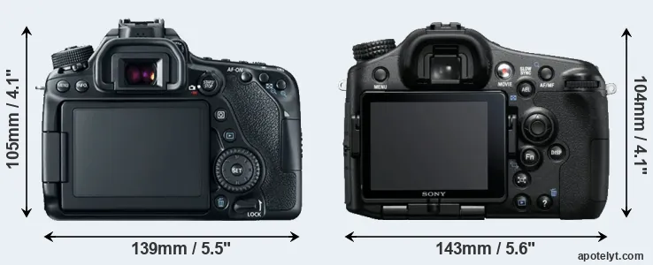 Comparison 80D or A77 rear