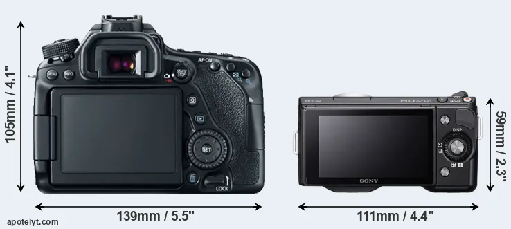 Comparison 80D or NEX-5N rear