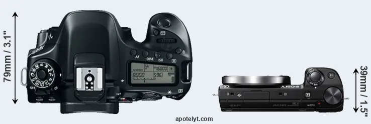 Compare 80D versus NEX-5R top