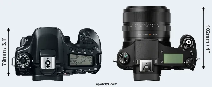 Compare 80D versus RX10 top