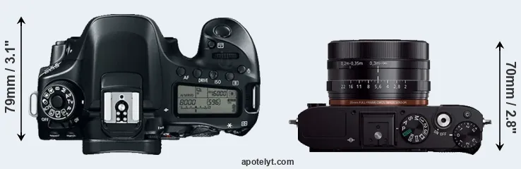 Compare 80D versus RX1R top