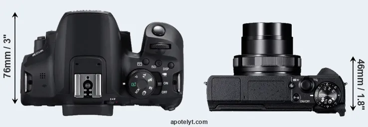 Compare 850D versus G5X Mark II top