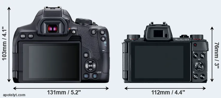 Comparison 850D or G5X rear