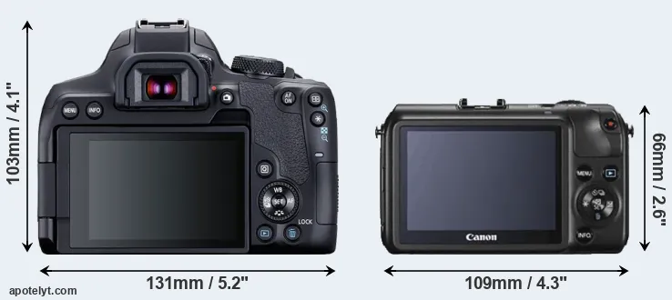 Comparison 850D or Canon M rear
