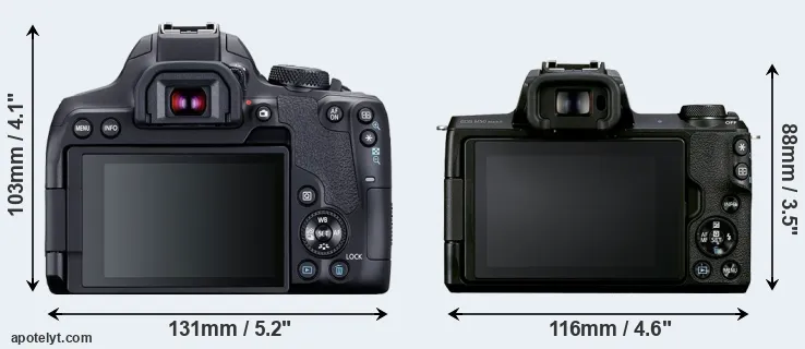 Comparison 850D or M50 Mark II rear