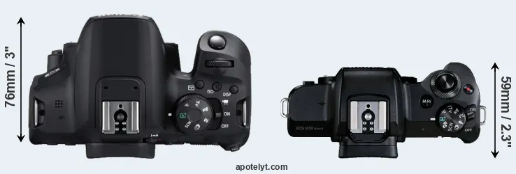 Compare 850D versus M50 Mark II top