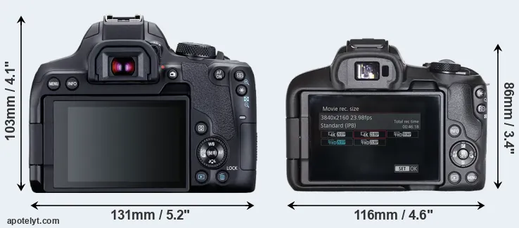Comparison 850D or R50 rear