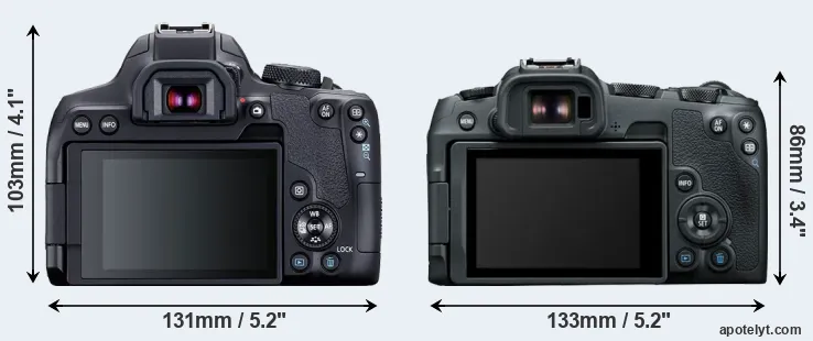 Comparison 850D or R8 rear