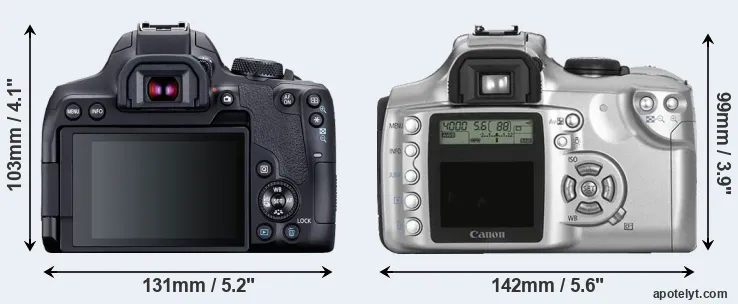Comparison 850D or Rebel rear