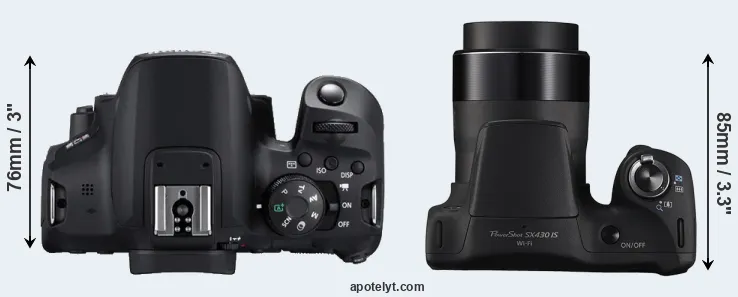 Compare 850D versus SX430 top