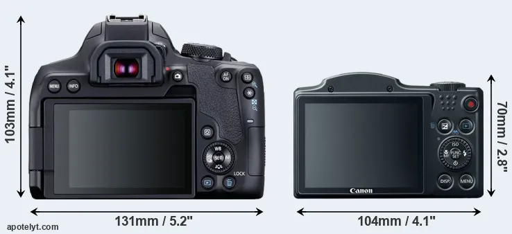 Comparison 850D or SX500 rear