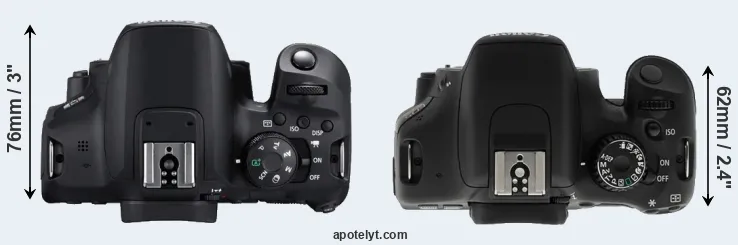 Compare 850D versus T2i top