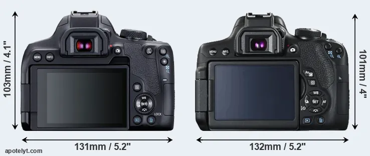 Comparison 850D or T6i rear