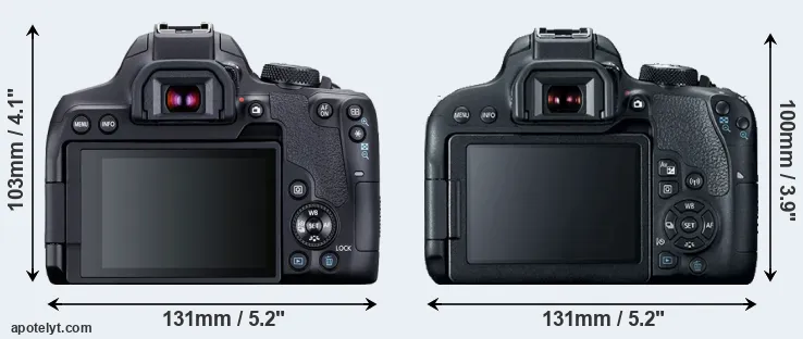 Comparison 850D or T7i rear