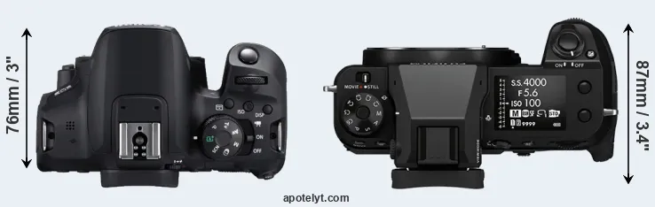 Compare 850D versus GFX 50S II top