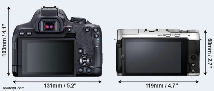 Comparison 850D or X-A7 rear
