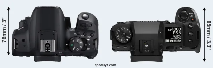 Compare 850D versus X-H2 top