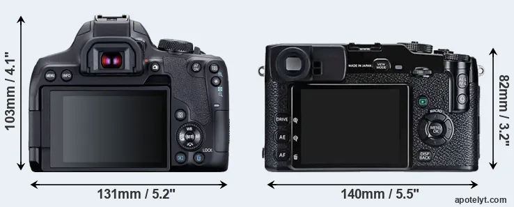 Comparison 850D or X-Pro1 rear