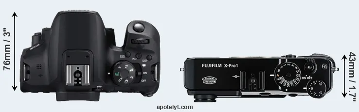 Compare 850D versus X-Pro1 top