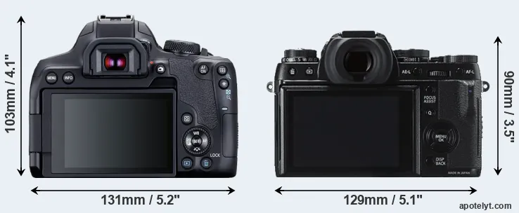 Comparison 850D or X-T1 rear
