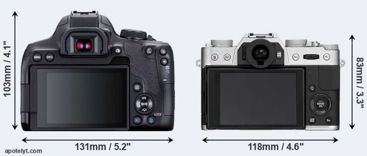 Comparison 850D or X-T10 rear