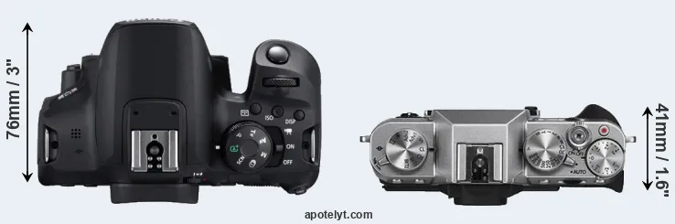 Compare 850D versus X-T10 top