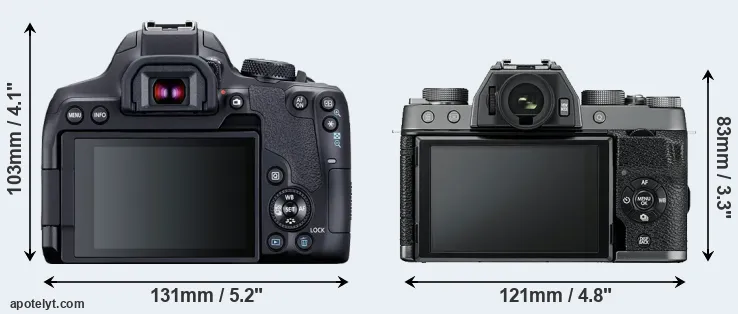 Comparison 850D or X-T100 rear