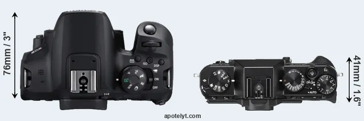 Compare 850D versus X-T20 top