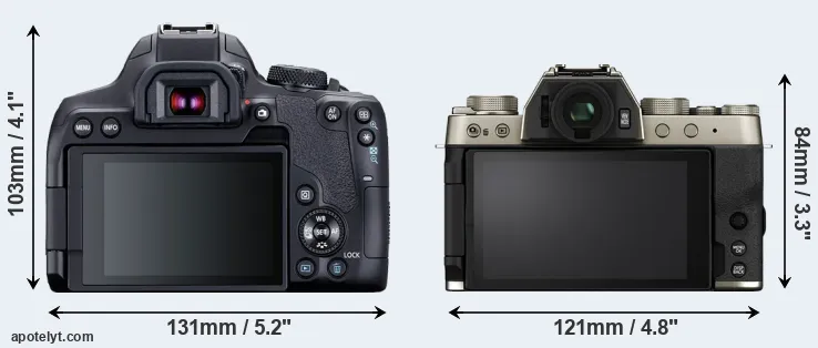 Comparison 850D or X-T200 rear
