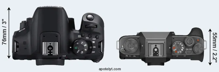 Compare 850D versus X-T200 top