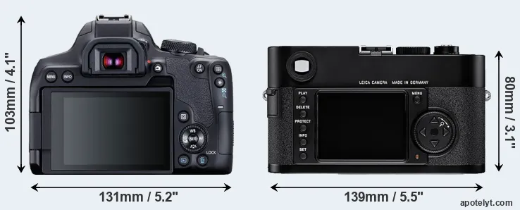 Comparison 850D or M8 rear