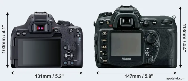 Comparison 850D or D200 rear