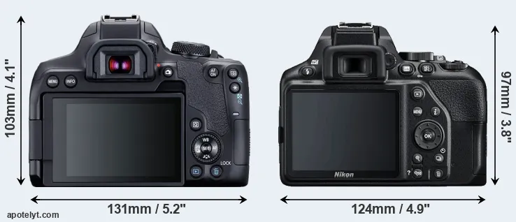 Comparison 850D or D3500 rear