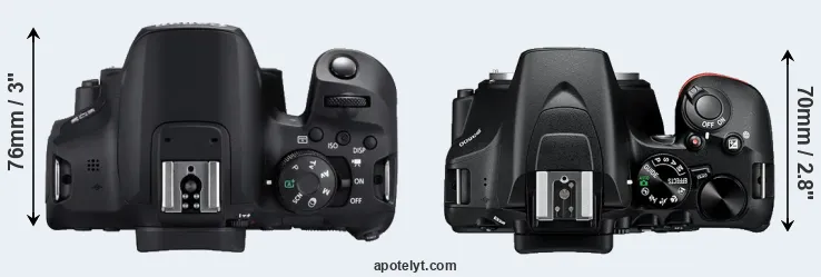 Compare 850D versus D3500 top