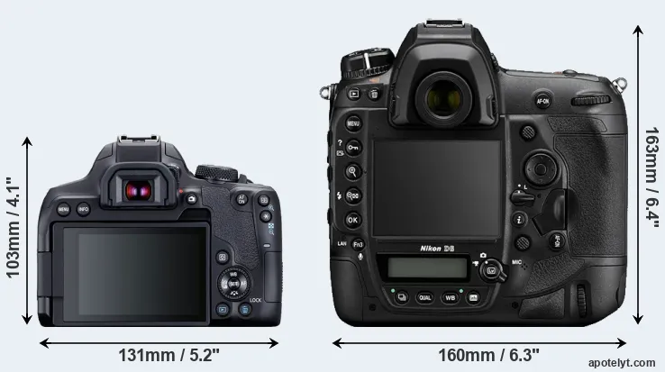 Comparison 850D or D6 rear
