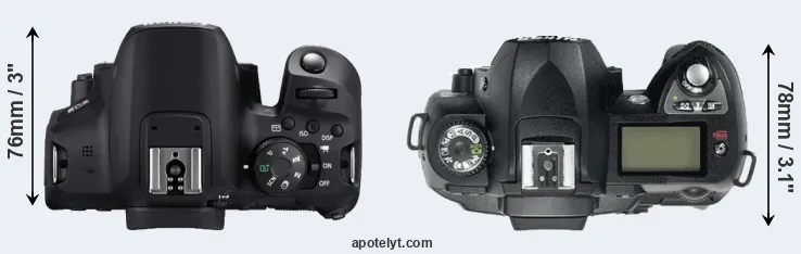 Compare 850D versus D70 top